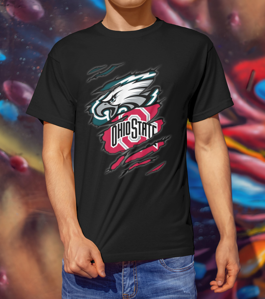 Philadelphia Eagles Ohio State Buckeyes Crossover T-Shirt