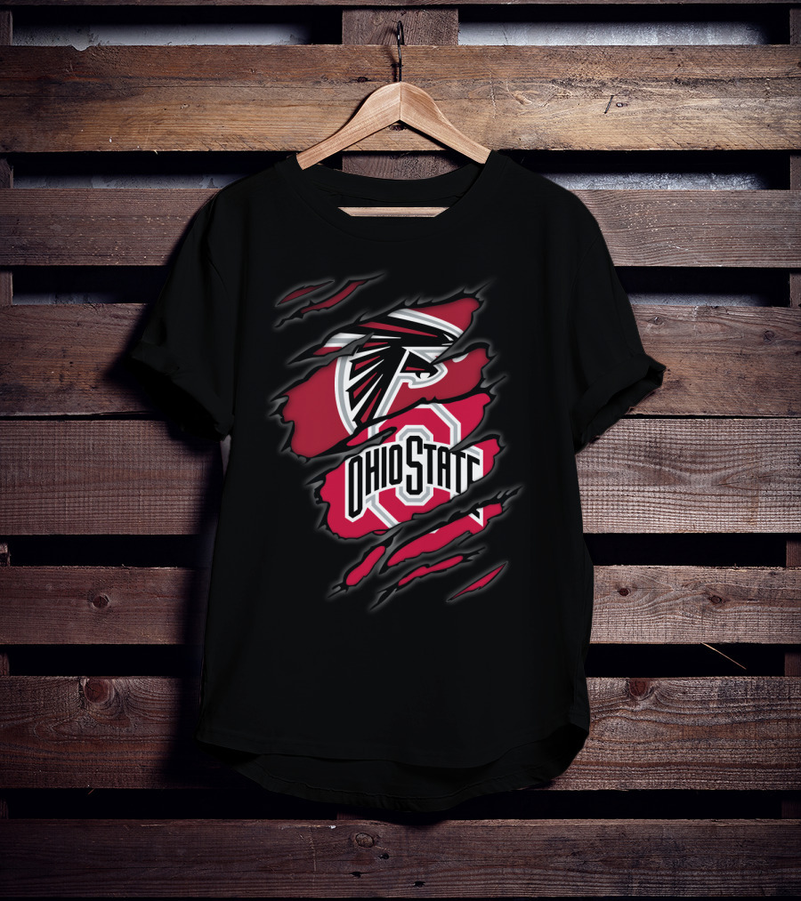 Falcons Ohio State Logo Ripped T-Shirt