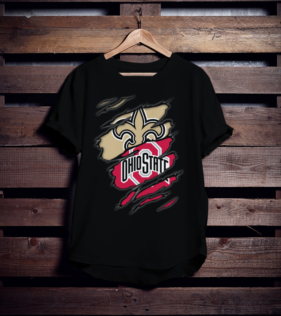 Ohio State Buckeyes New Orleans Saints Fleur-de-Lis T-Shirt
