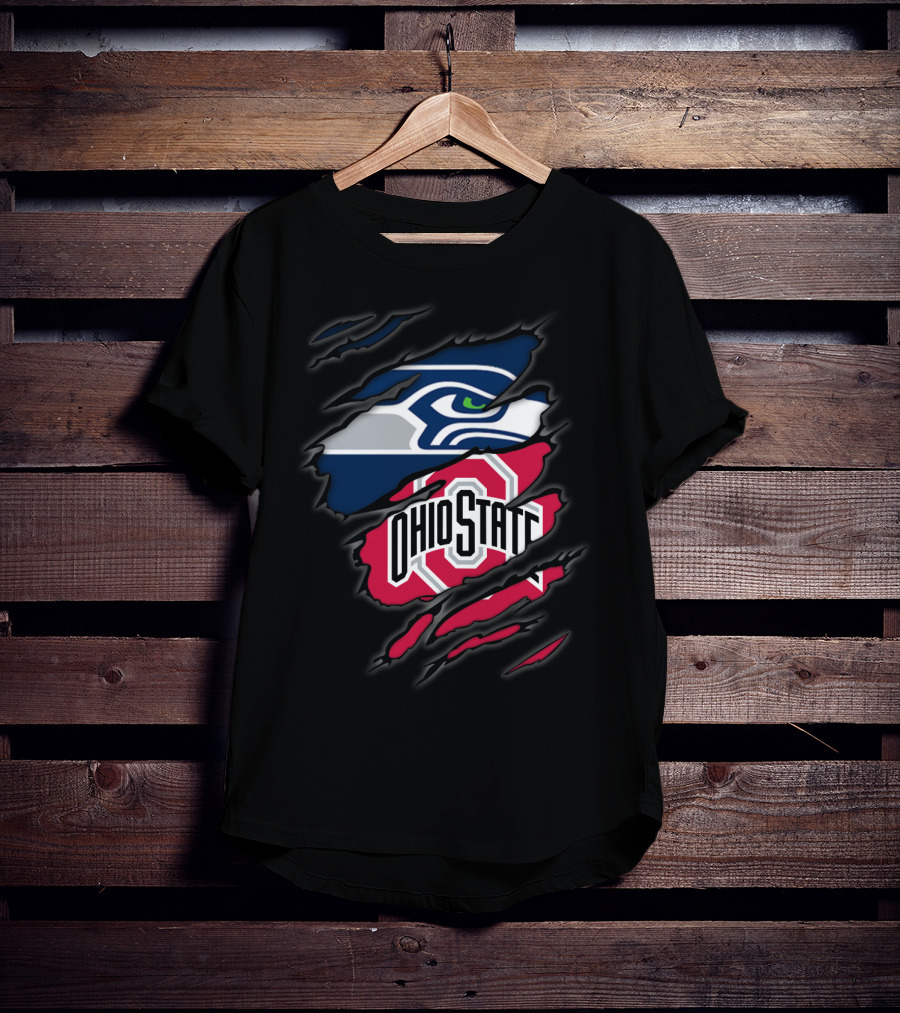 Seahawks Ohio State Logo Mashup Claw T-Shirt