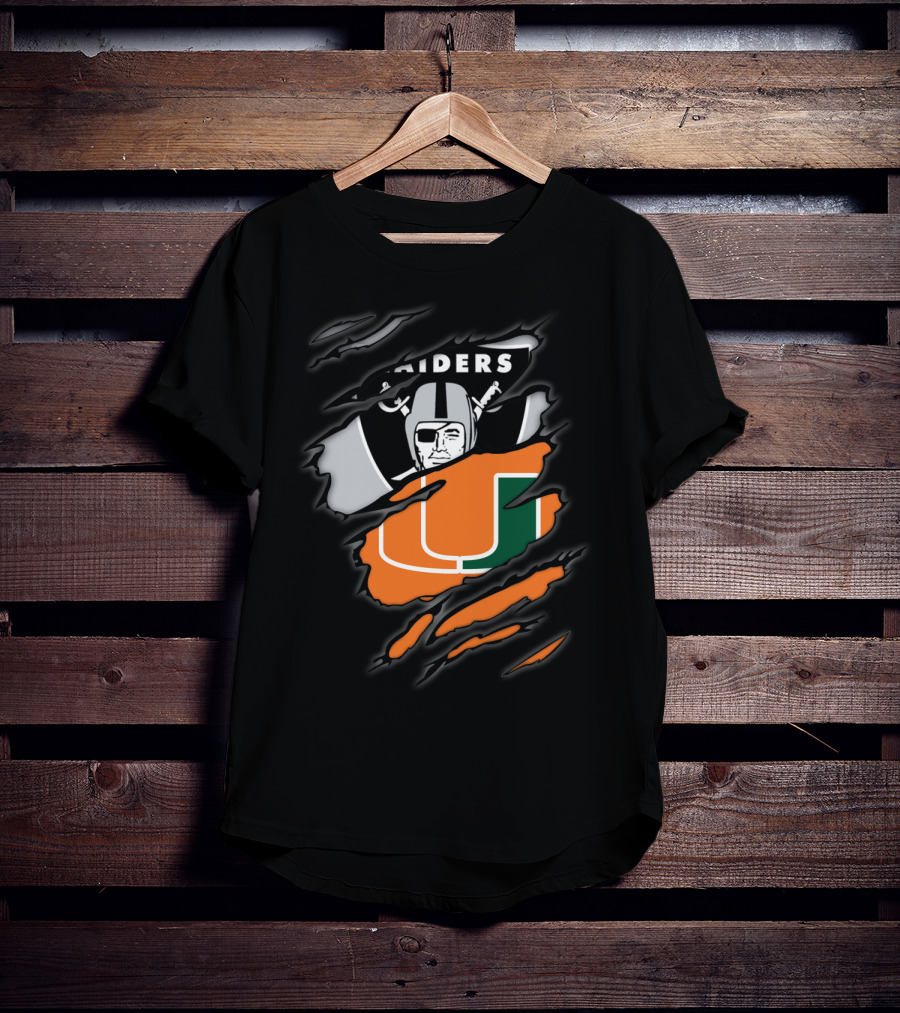 Raiders Miami Hurricanes Crossover T-Shirt