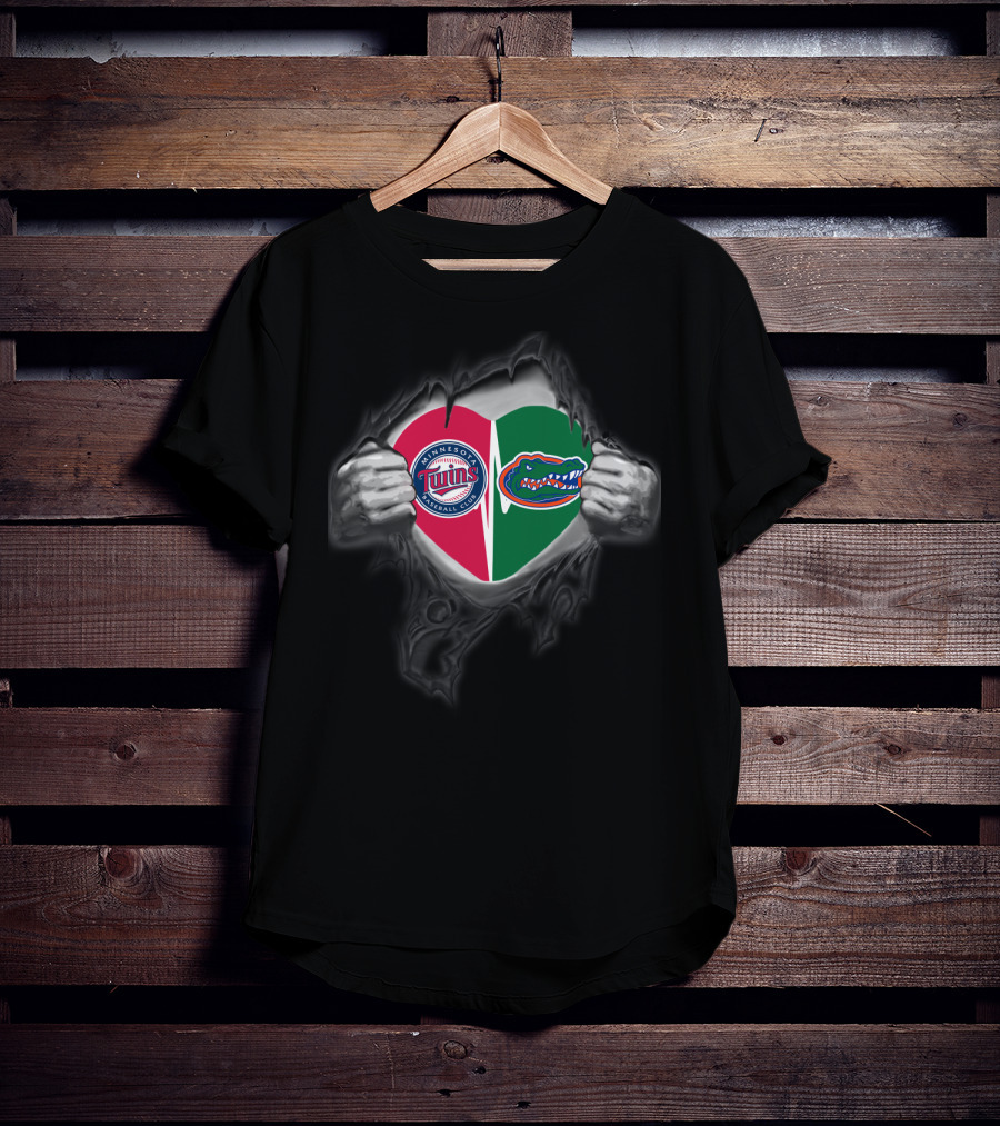 Minnesota Twins Baseball Florida Gators Heart T-Shirt