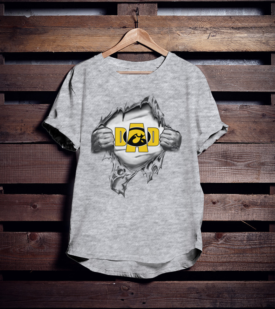 Iowa Hawkeyes Dad Black And Gold T-Shirt