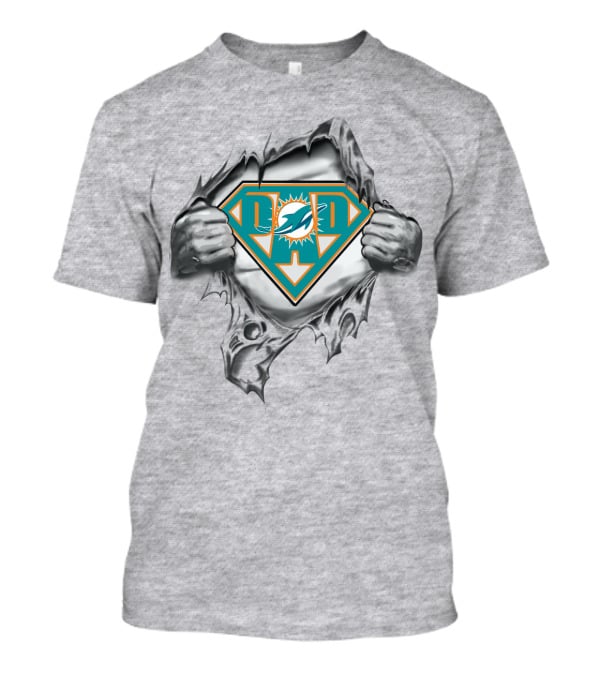 Miami Dolphins Superhero Logo Burst T-Shirt
