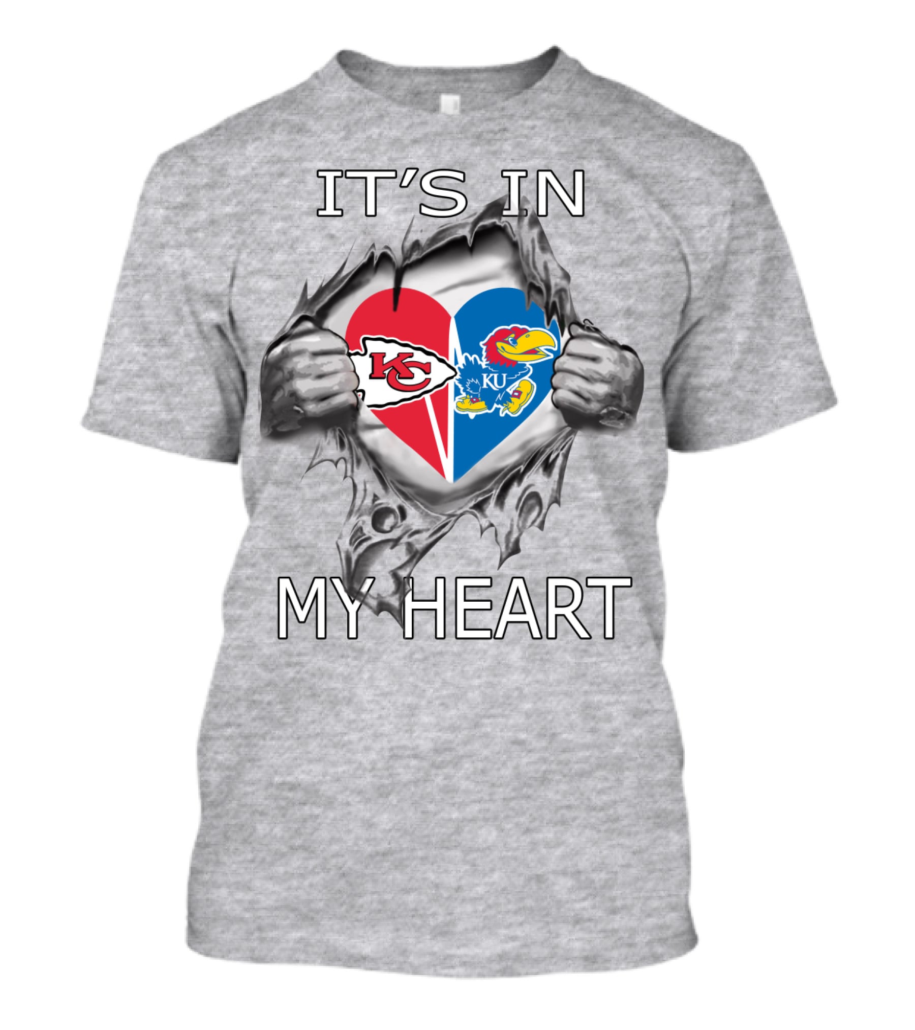 Its IN My Heart Kansas City Chiefs Kansas Jayhawks T-Shirt