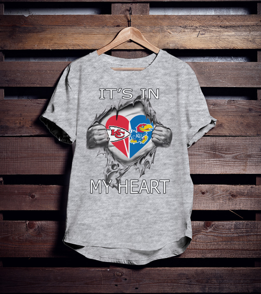 Its IN My Heart Kansas City Chiefs Kansas Jayhawks T-Shirt
