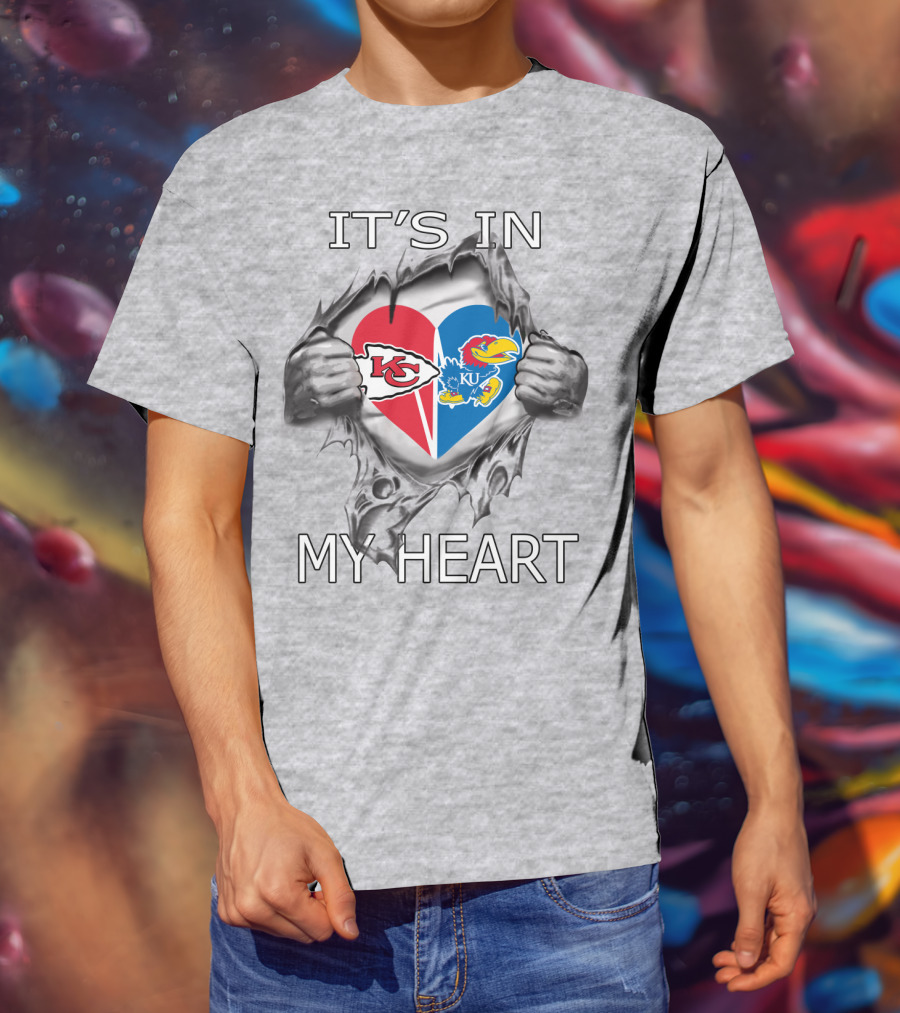 Its IN My Heart Kansas City Chiefs Kansas Jayhawks T-Shirt