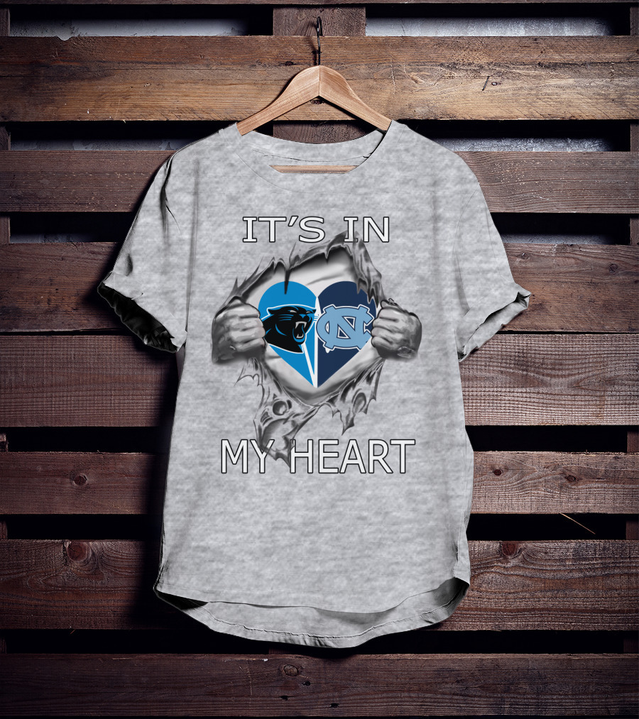 Panthers Tar Heels It's In My Heart T-Shirt
