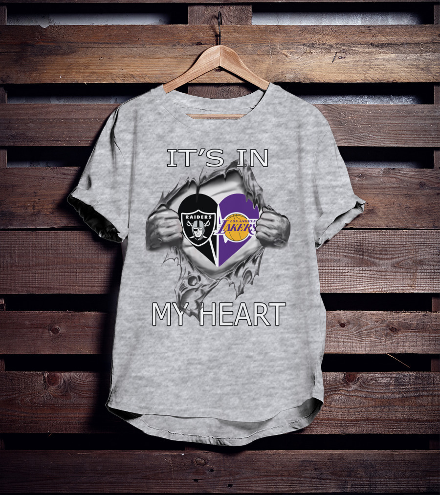 Raiders Los Angeles Lakers It's In My Heart T-Shirt