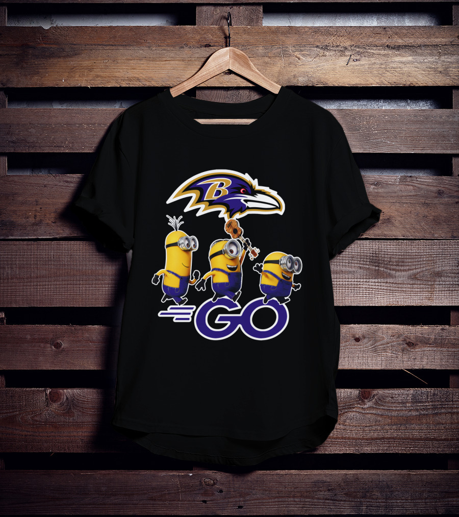 Baltimore Ravens Go Minions Football Mascot Fan T-Shirt