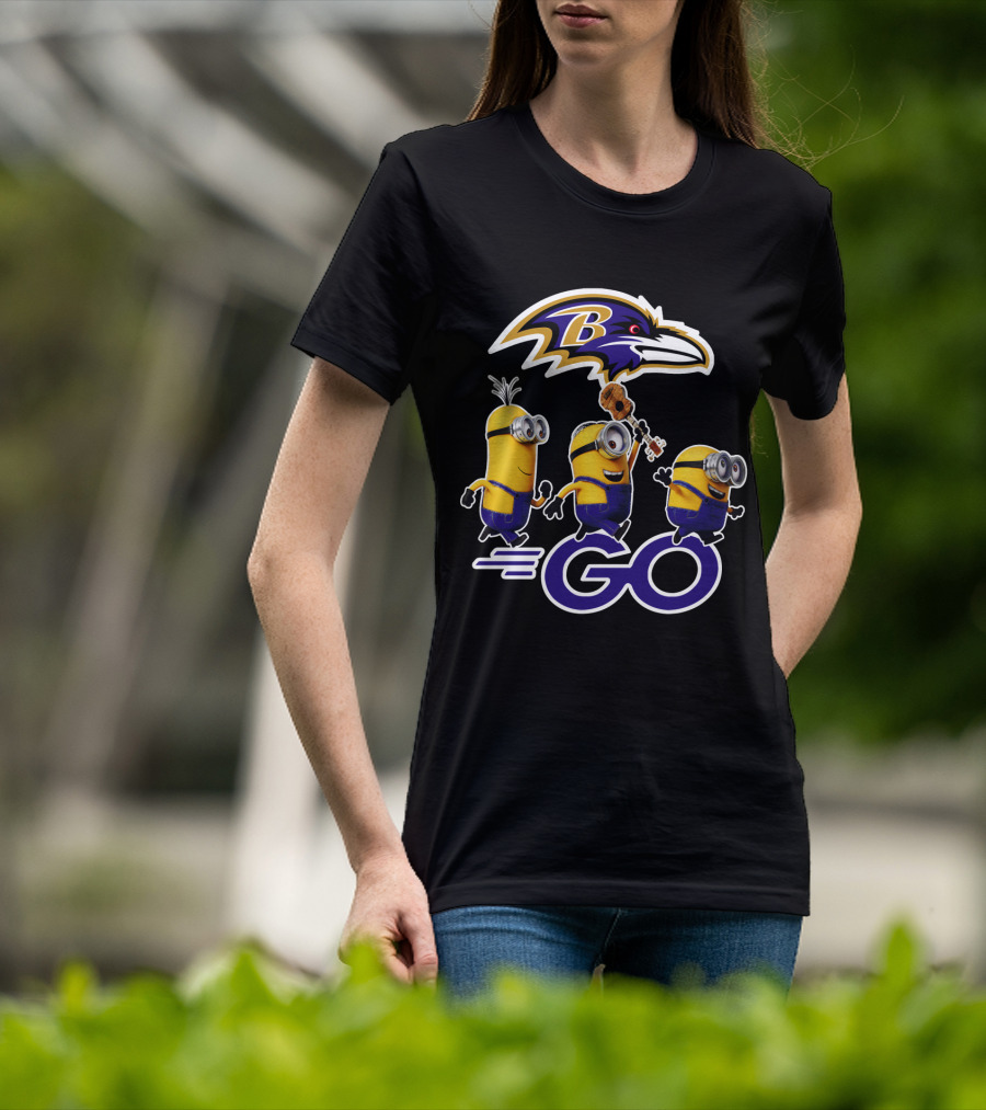 Baltimore Ravens Go Minions Football Mascot Fan T-Shirt