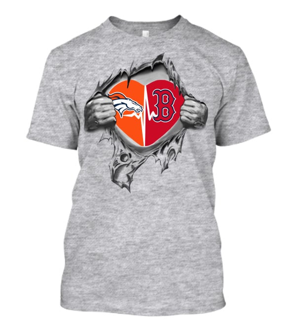 Broncos Redsox Heart Broncos Redsox It's In My Heart T-Shirt