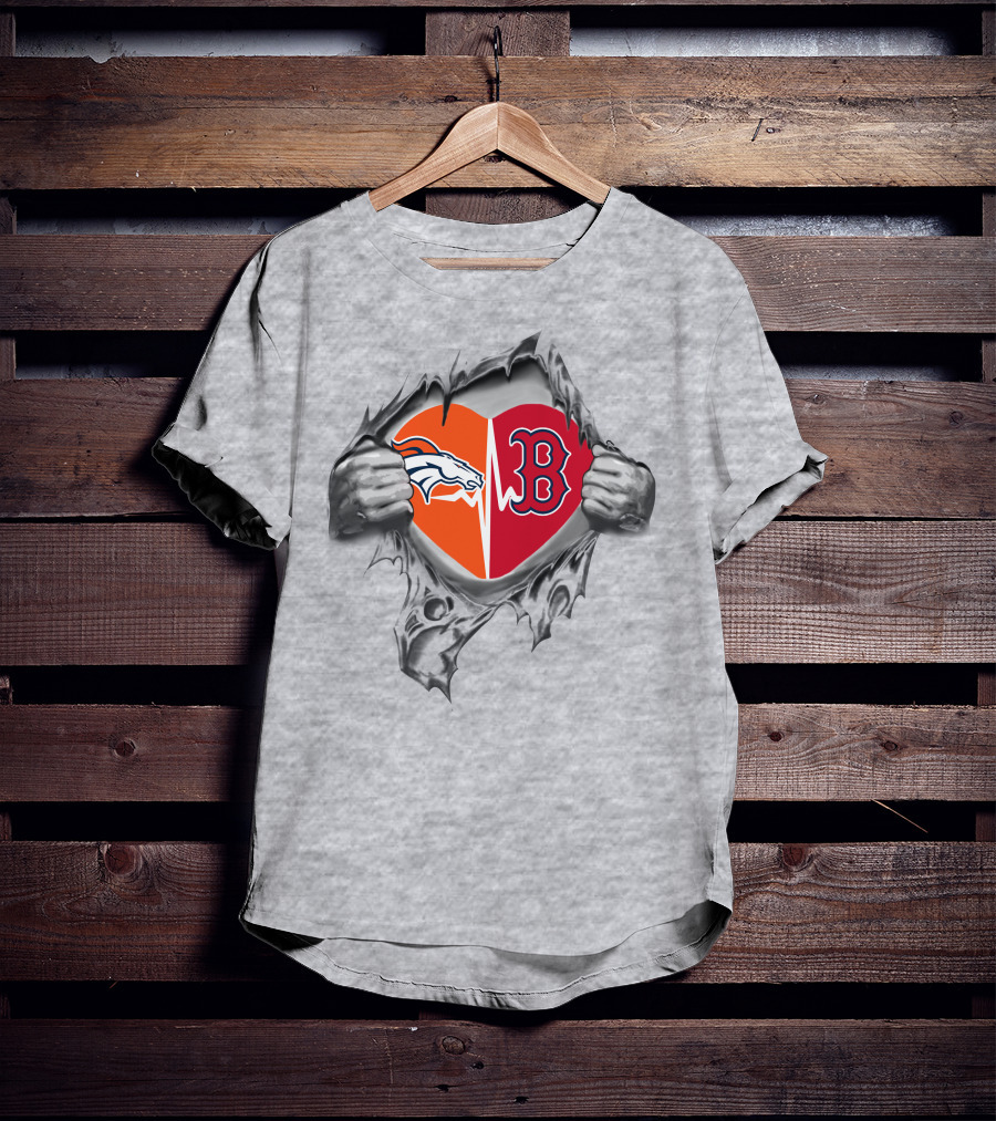 Broncos Redsox Heart Broncos Redsox It's In My Heart T-Shirt