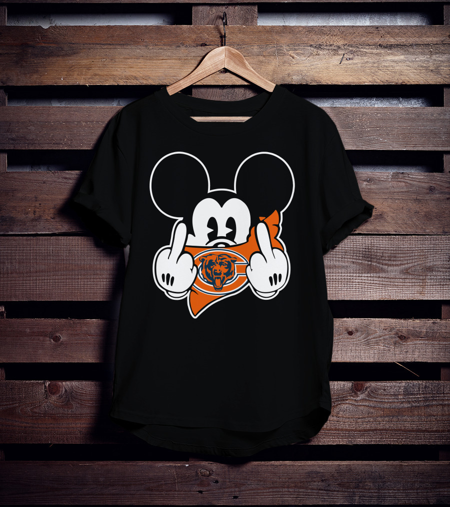 Bears Mickey Chicago Bears Symbol And Gesture T-Shirt