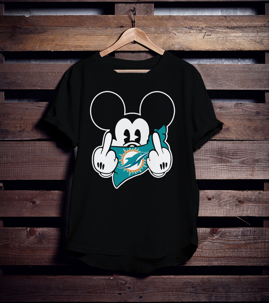 Mickey Mouse Dolphins Fan Logo Gesture T-Shirt