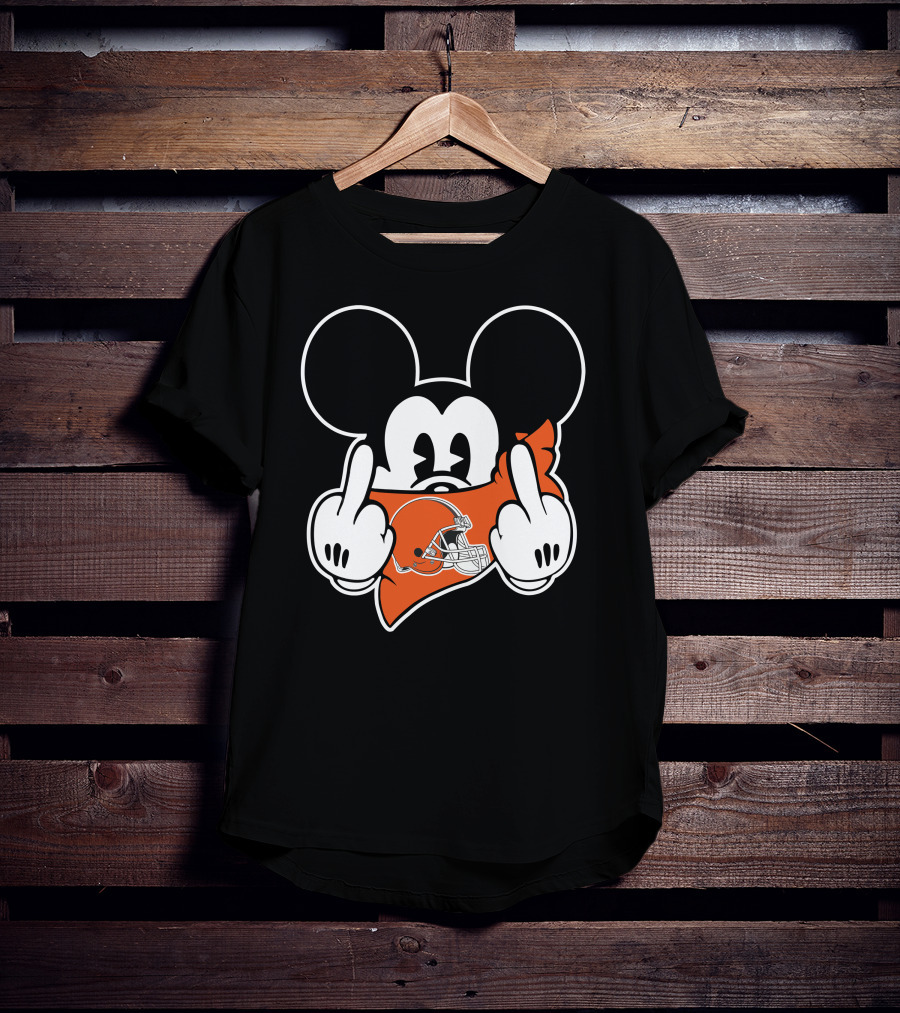 Browns Cleveland Football Helmet Mascot Gesture T-Shirt