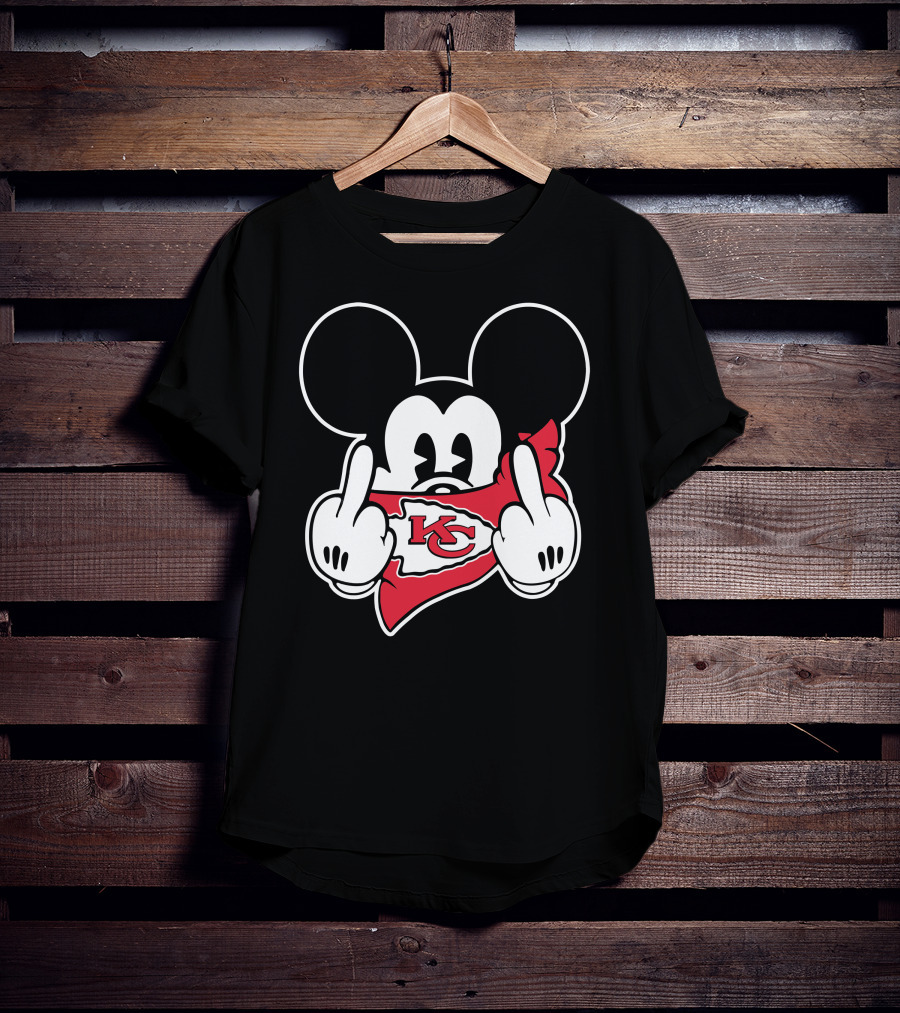 Kansas City Chiefs Mickey Mouse Bandana Gesture T-Shirt