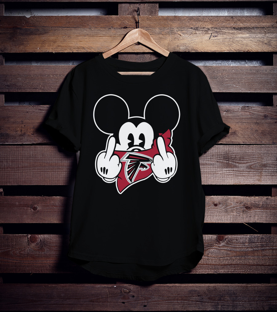 Falcons Mickey Mouse Hands Middle Finger Gesture T-Shirt