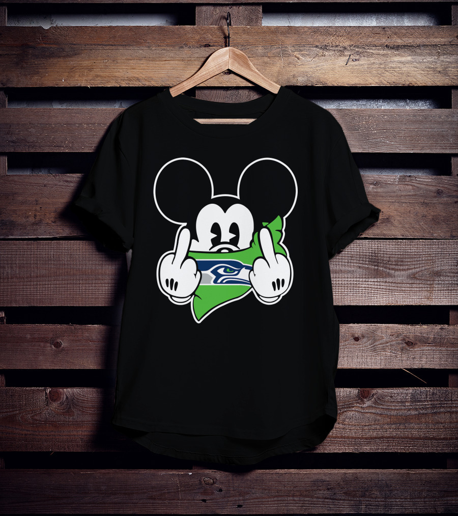 Seahawks Mickey Mouse Middle Finger T-Shirt