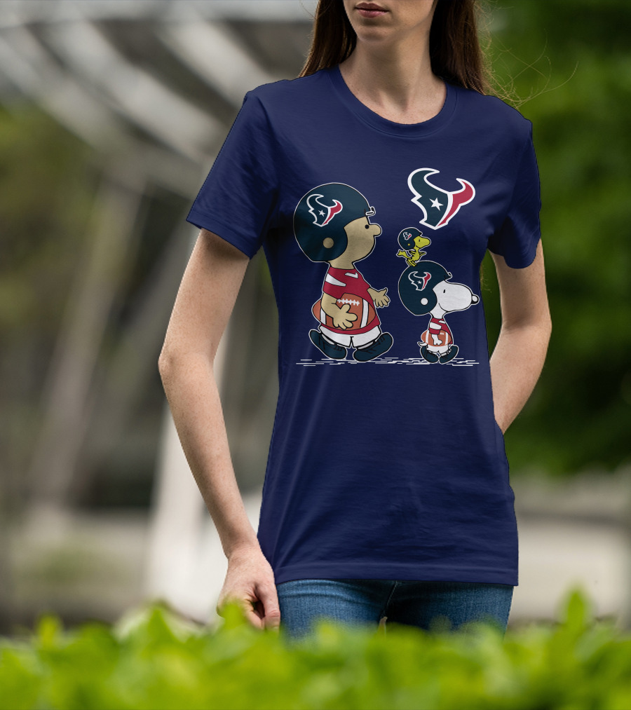 Houston Texans Snoopy And Woodstock Football Team Spirit T-Shirt