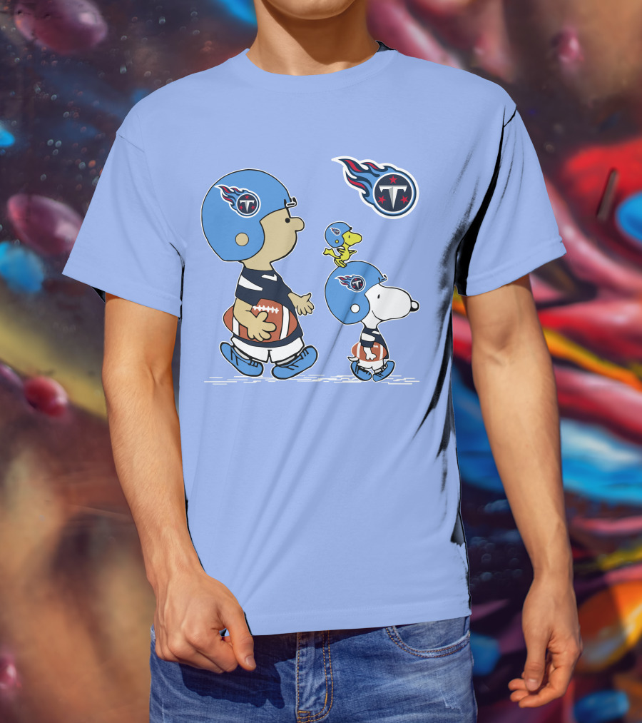 Titans Football Snoopy And Friends Helmet Walk T-Shirt