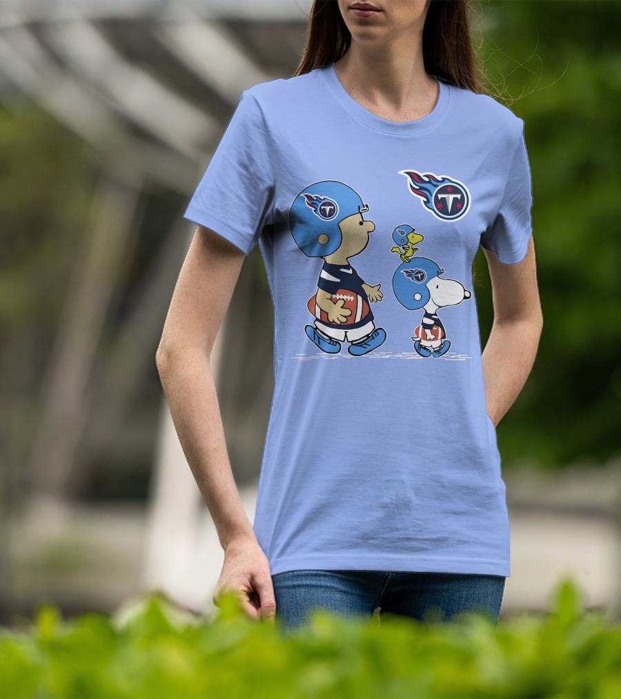Titans Football Snoopy And Friends Helmet Walk T-Shirt