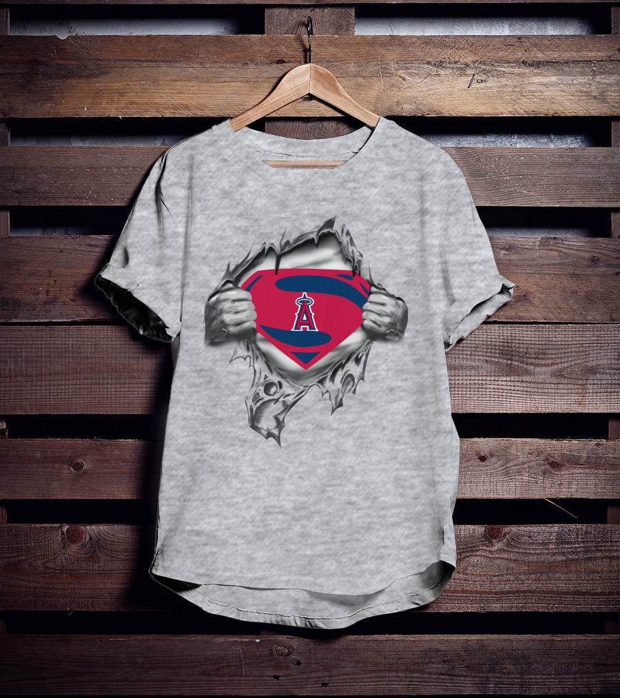 Angels Superman Symbol With Red Shield And Letter A T-Shirt