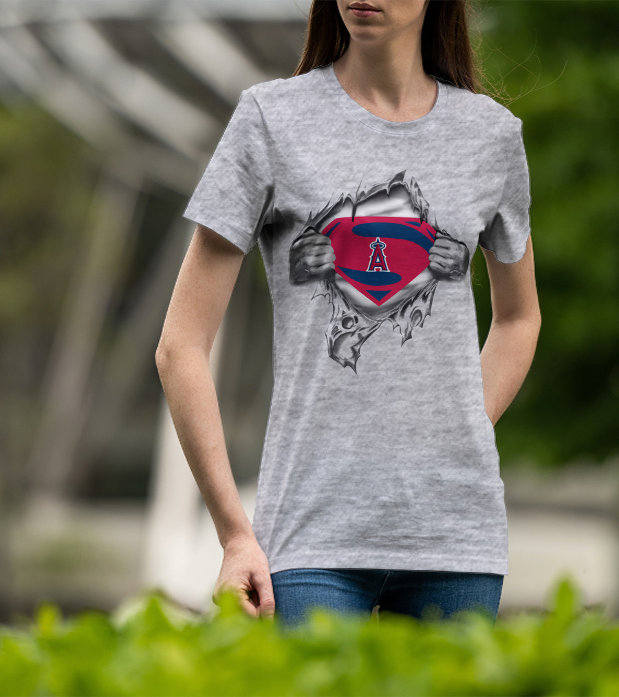 Angels Superman Symbol With Red Shield And Letter A T-Shirt