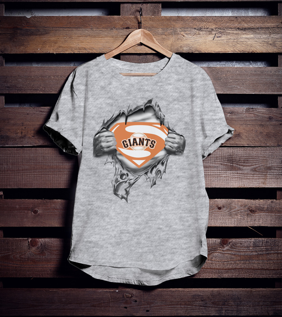 Giants Superhero Baseball Chest Reveal T-Shirt