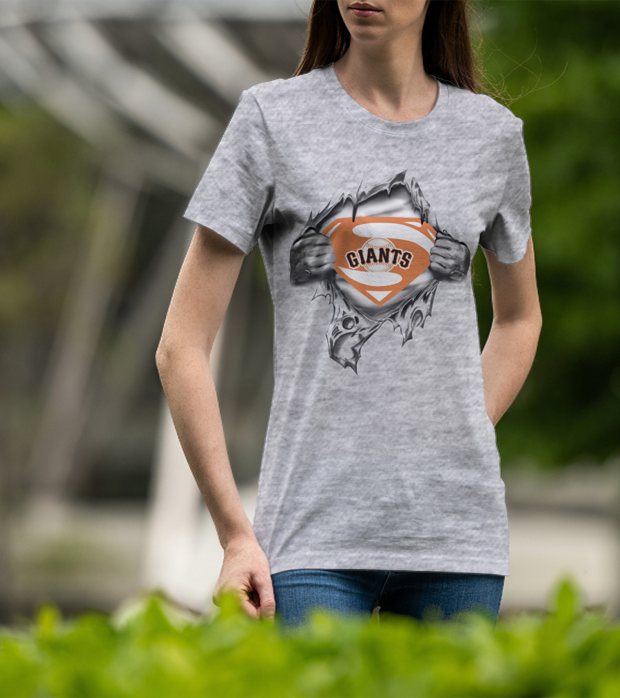 Giants Superhero Baseball Chest Reveal T-Shirt