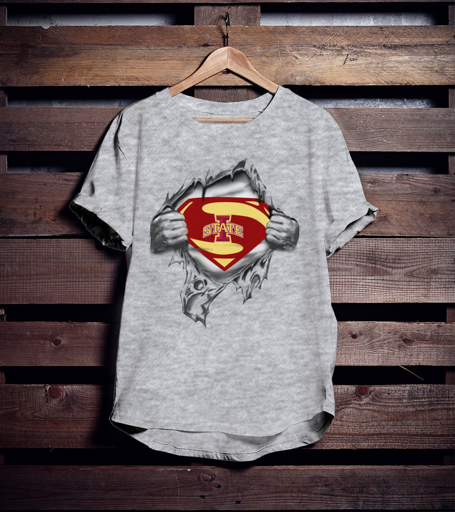 Iowa State Superman Logo Fusion With Torn T-Shirt