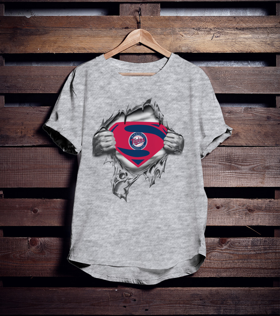 Minnesota Twins Baseball Superhero Logo Transformation T-Shirt