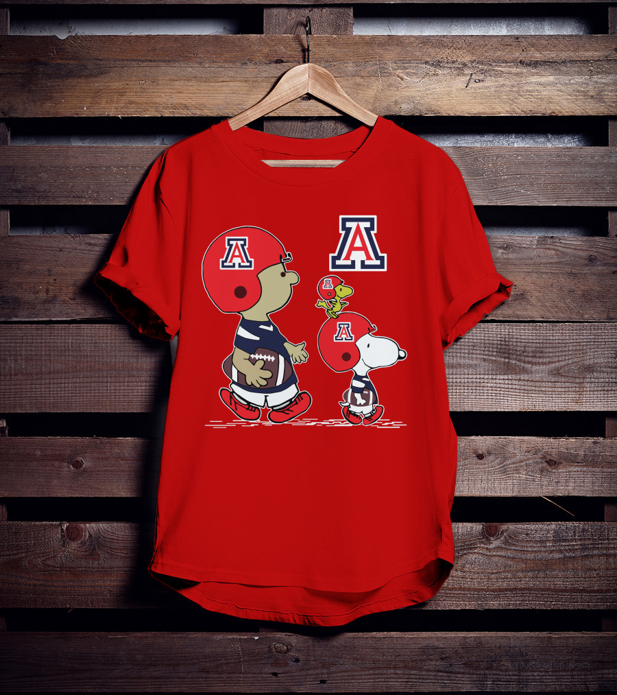 Arizona Wildcats Snoopy Football Team Peanuts Characters T-Shirt