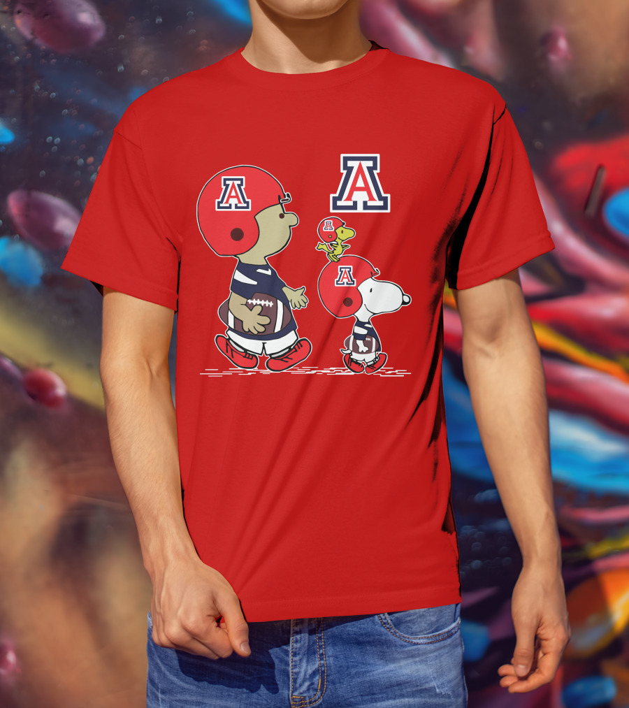 Arizona Wildcats Snoopy Football Team Peanuts Characters T-Shirt