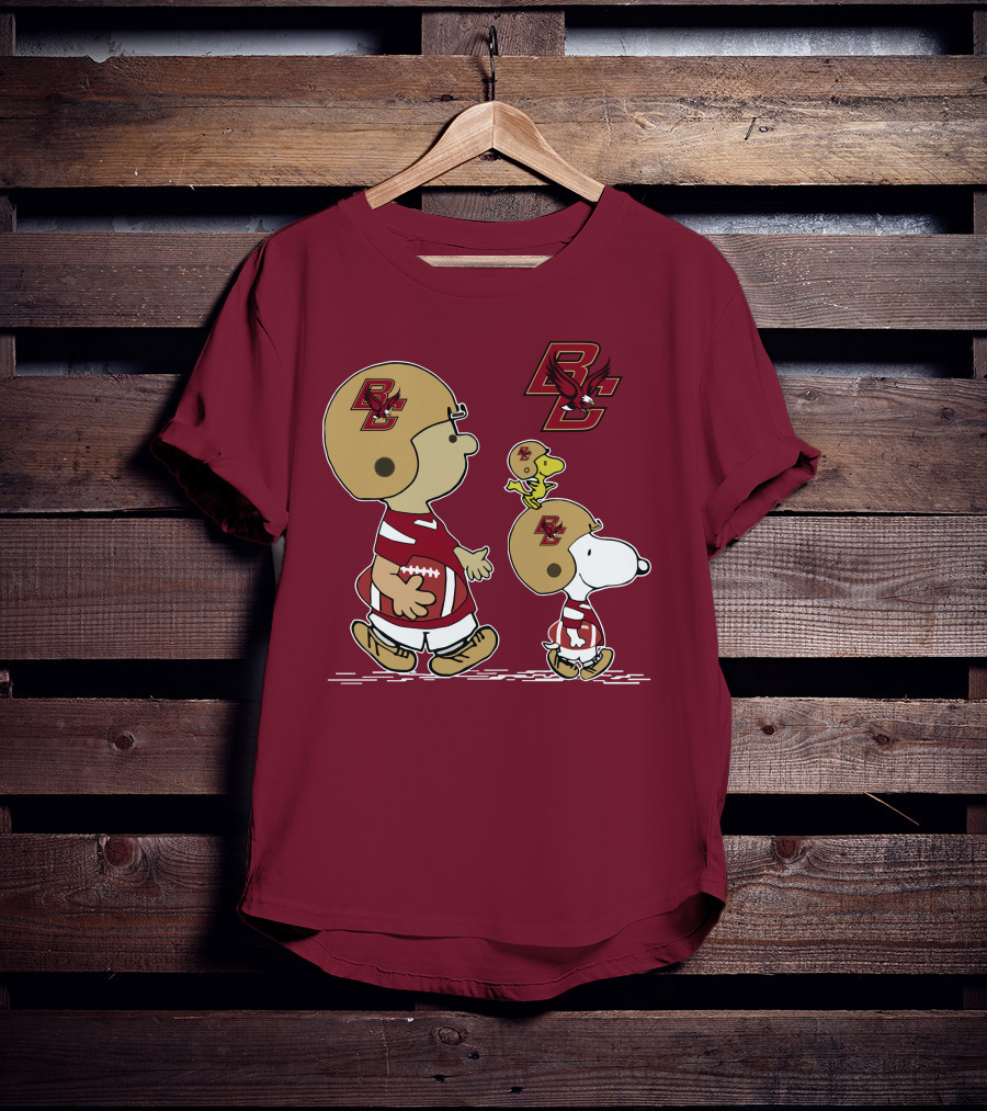 Boston College Eagles Snoopy Football BC T-Shirt