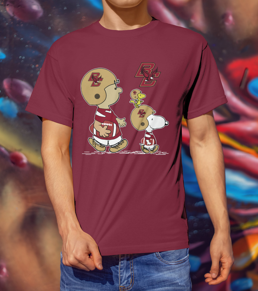Boston College Eagles Snoopy Football BC T-Shirt