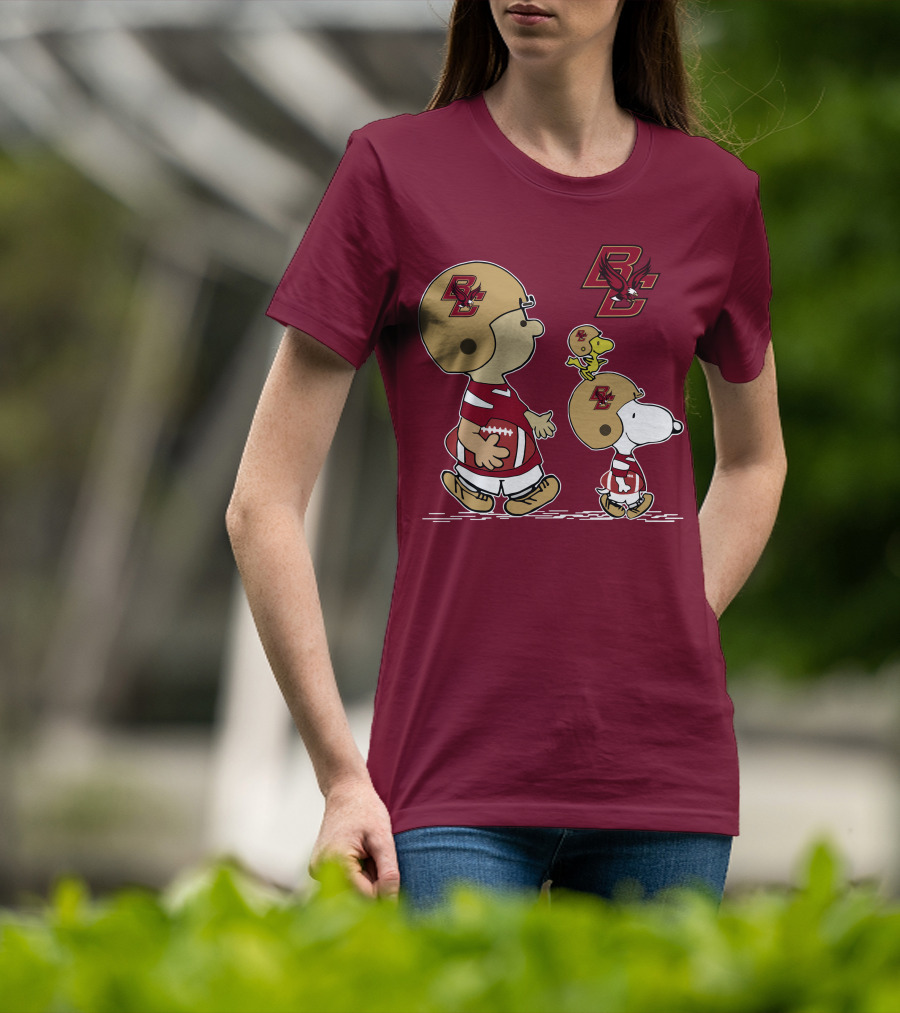 Boston College Eagles Snoopy Football BC T-Shirt