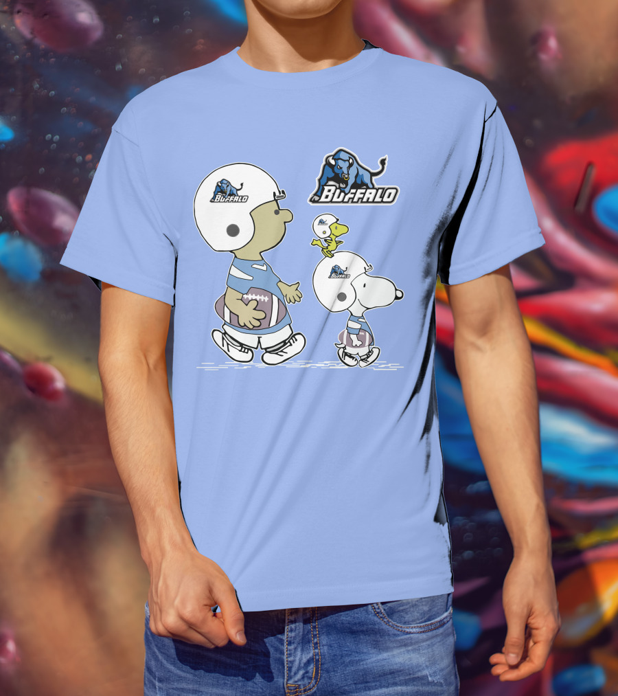 Buffalo Snoopy Helmet Football Team Peanuts Characters T-Shirt