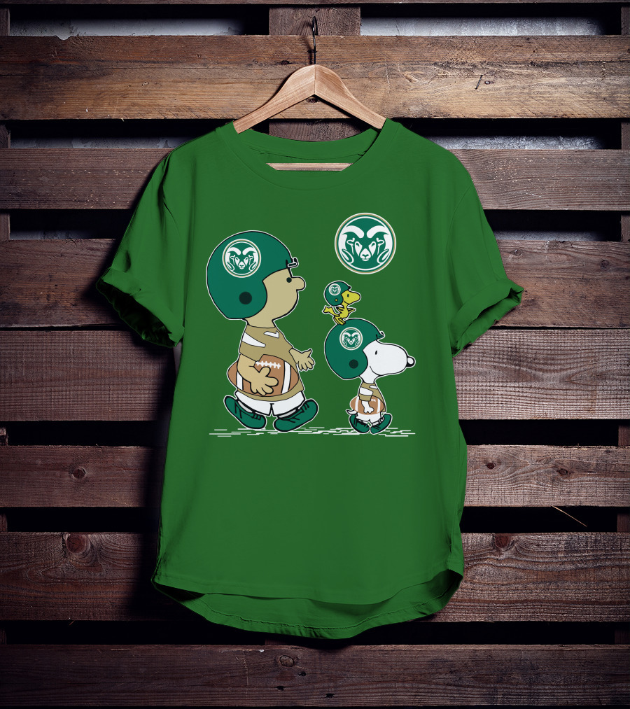 Colorado State Rams Peanuts Snoopy Football Team Characters T-Shirt