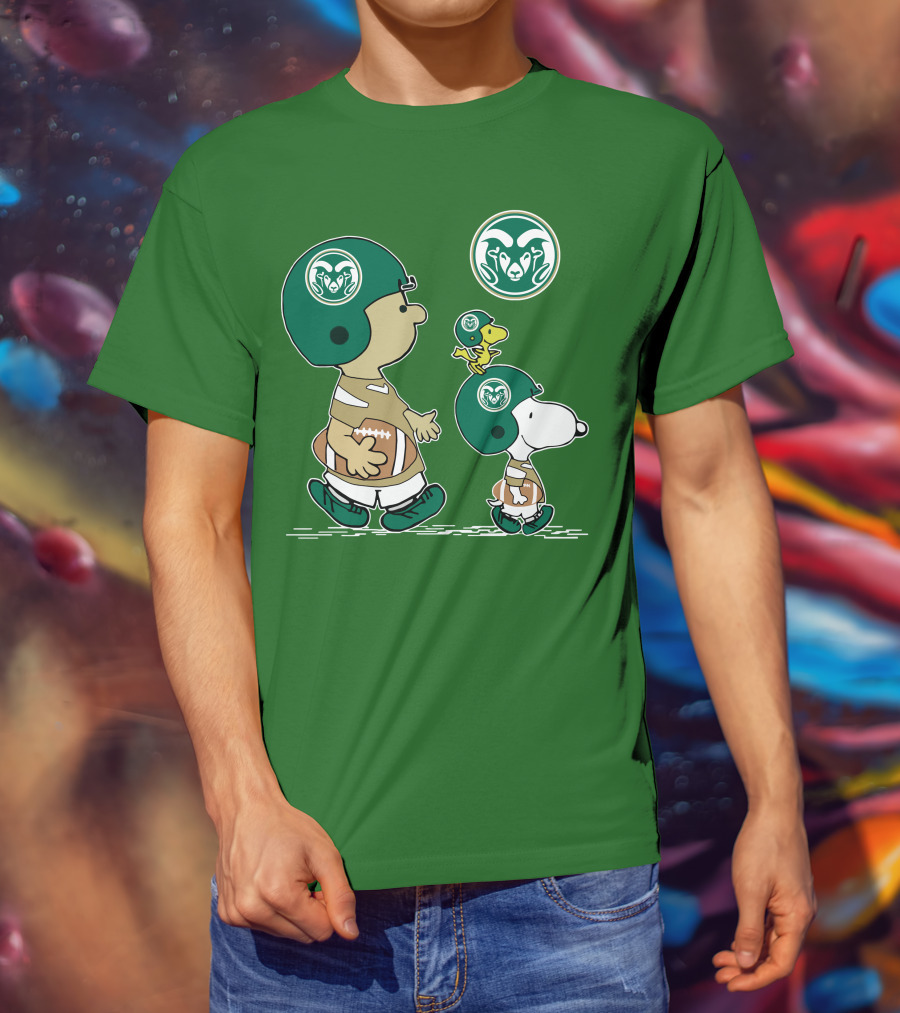 Colorado State Rams Peanuts Snoopy Football Team Characters T-Shirt