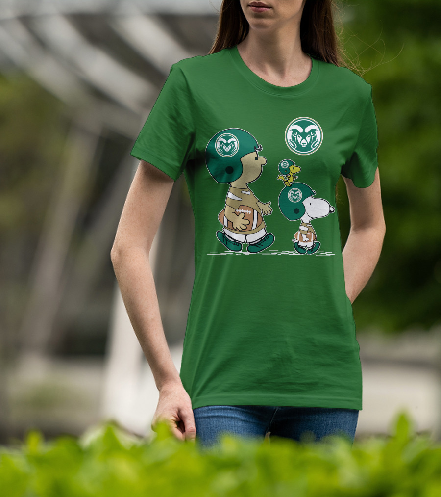 Colorado State Rams Peanuts Snoopy Football Team Characters T-Shirt