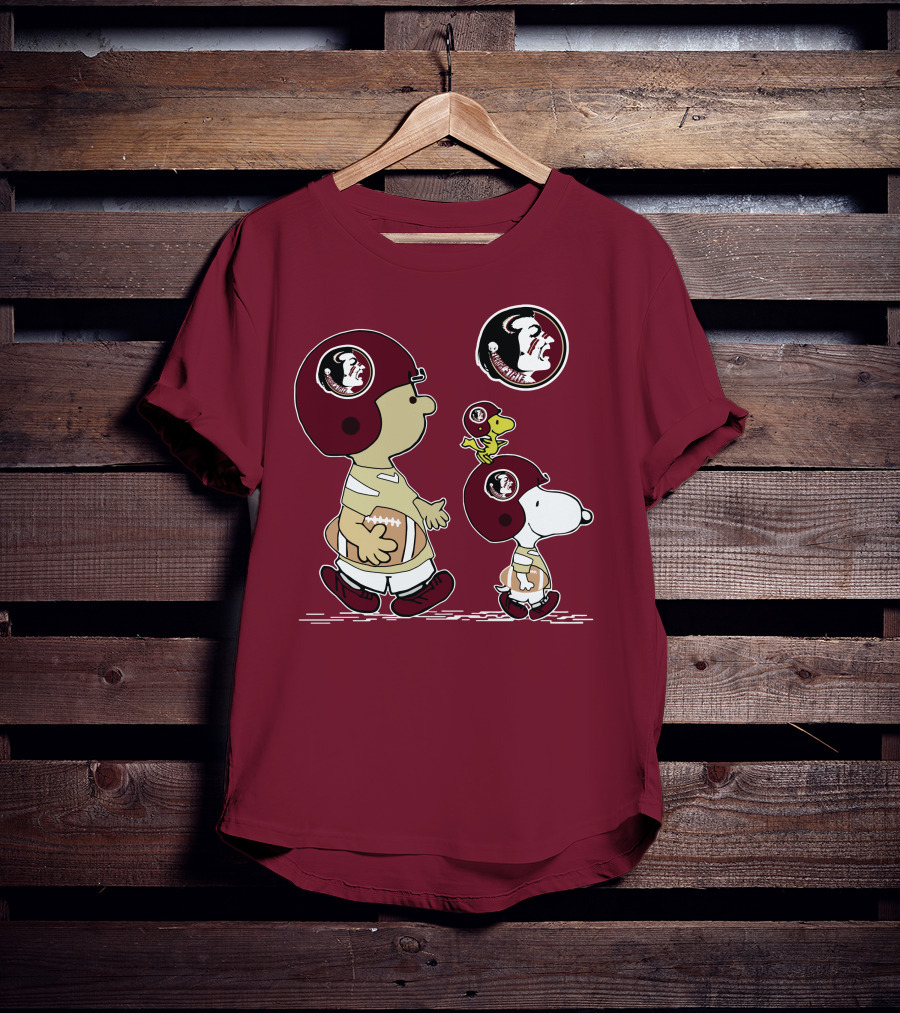 FSU Seminoles Snoopy And Woodstock Football Helmet T-Shirt