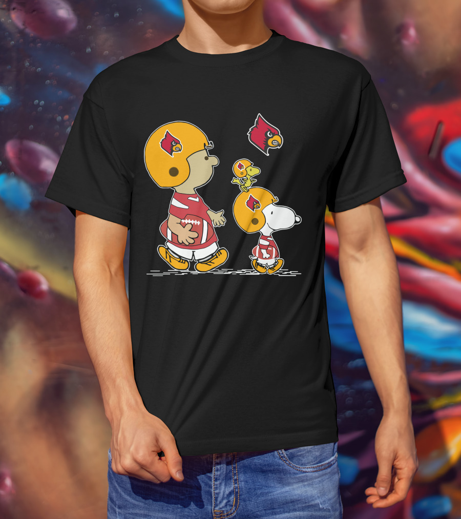Louisville Cardinals Snoopy And Friends Football Team Spirit T-Shirt