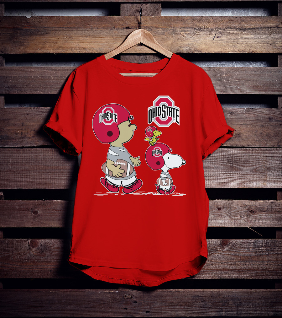 Ohio State Football Snoopy And Woodstock Peanuts Sports Gear T-Shirt