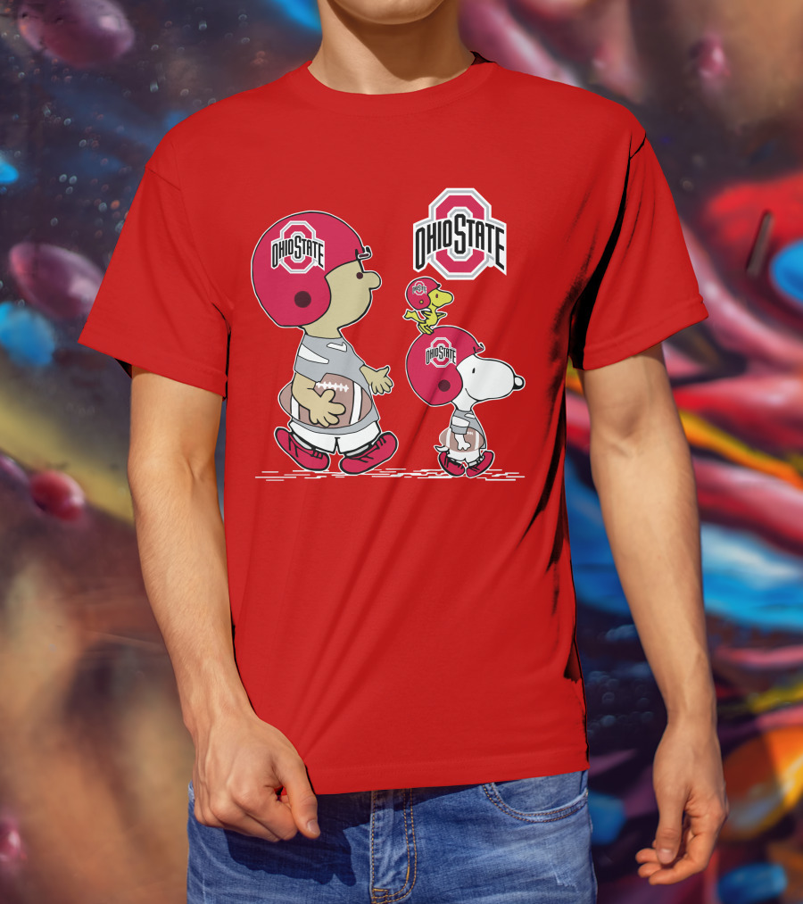 Ohio State Football Snoopy And Woodstock Peanuts Sports Gear T-Shirt