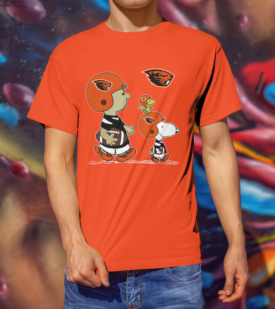 Oregon State Beavers Football Snoopy Woodstock Peanuts Charlie Brown T-Shirt