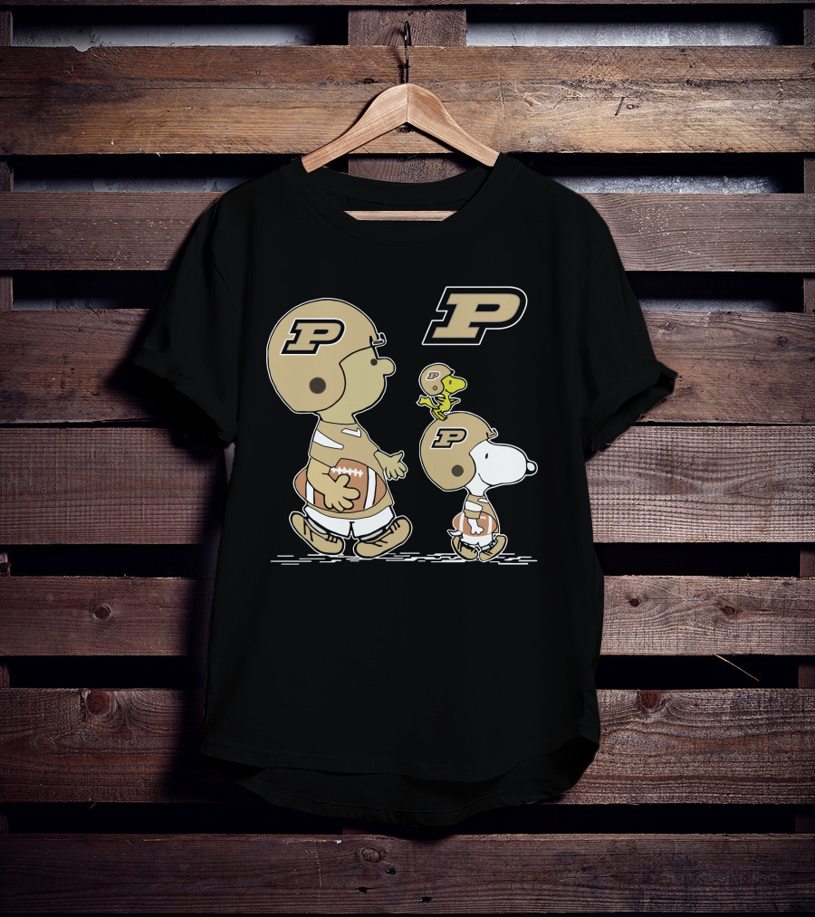 Purdue Football Snoopy And Woodstock Peanuts Collaboration T-Shirt