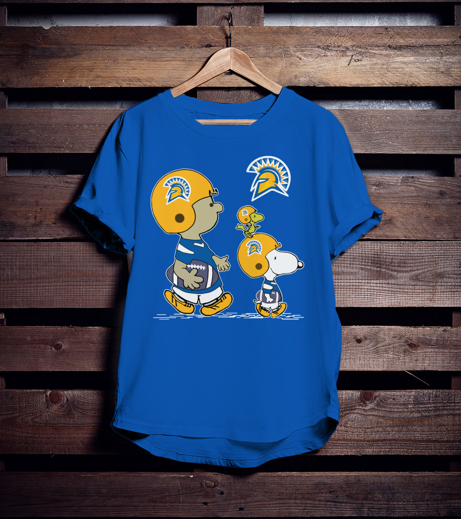 San Jose State Spartans Snoopy Football Peanuts Charlie Brown Woodstock T-Shirt