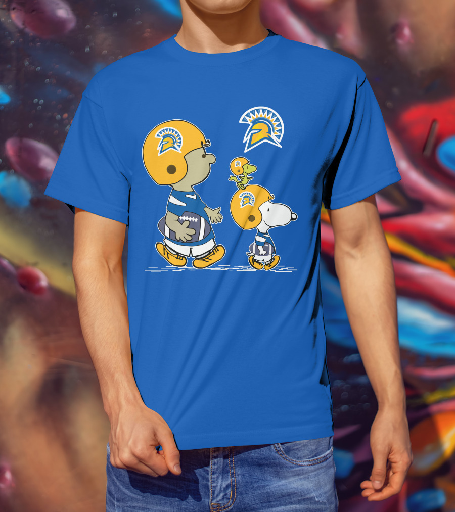 San Jose State Spartans Snoopy Football Peanuts Charlie Brown Woodstock T-Shirt