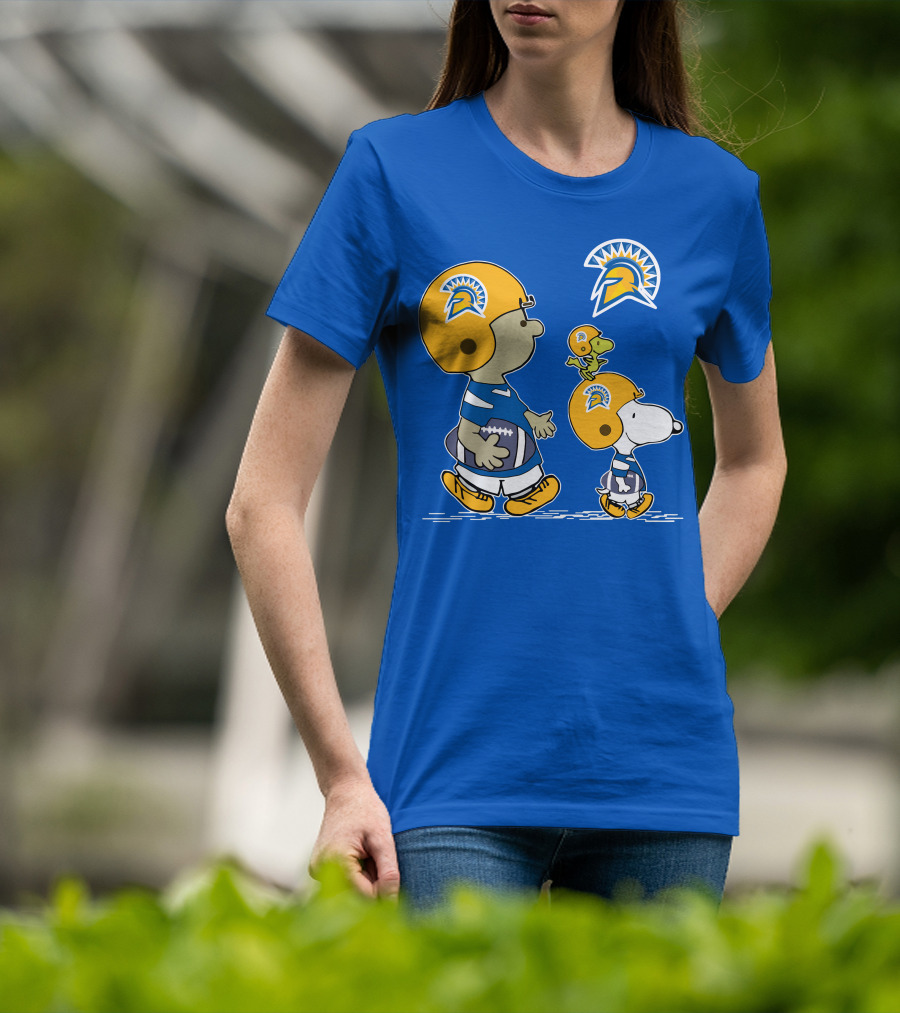 San Jose State Spartans Snoopy Football Peanuts Charlie Brown Woodstock T-Shirt